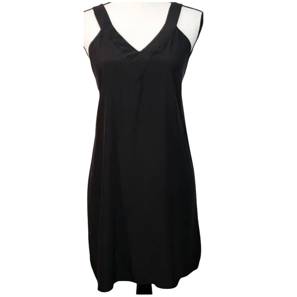 Parker Black Silk Bow-Back Sleeveless Dress Size M Open Back